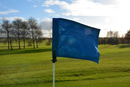2 ply blue venti-knit golf flag