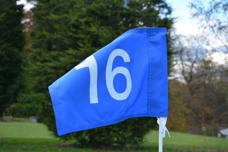 2 ply numbered tie on flag blue