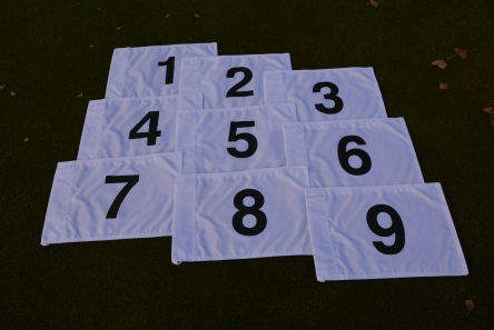 2 ply numbered tie on flag set white