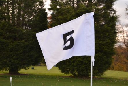2 ply numbered tie on flag white
