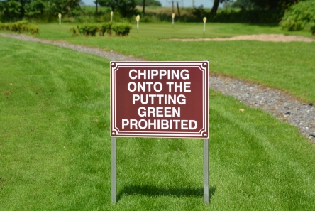 no chipping sign for golf course