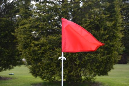 red tie on flag