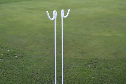 white metal rope stakes